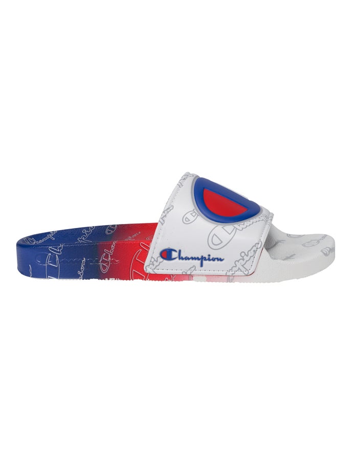 Champion Womens Slides NZ - Ipo Fade White/Red/Blue ( 1365-ZUJPW )